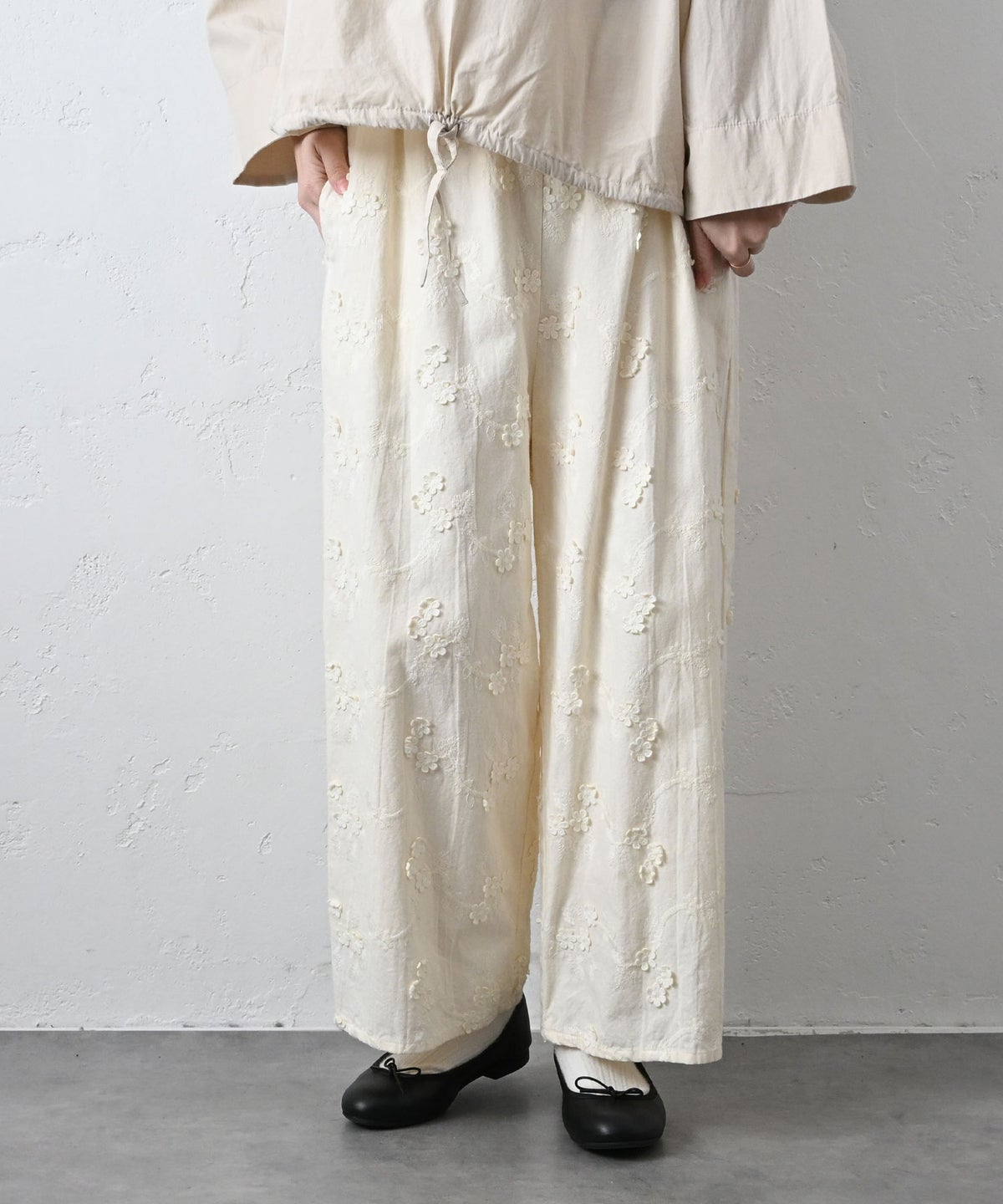 hagumu｜立体刺繍ワイドパンツ [[CPMA-5126]][C]