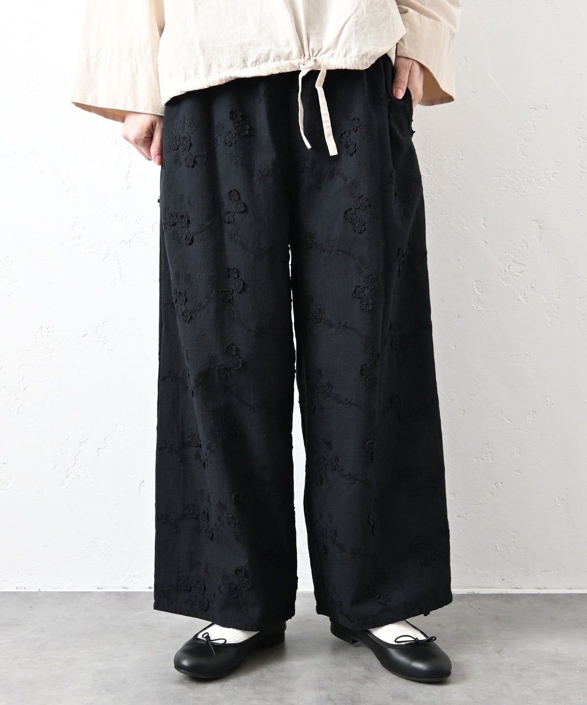 hagumu｜立体刺繍ワイドパンツ [[CPMA-5126]][C]