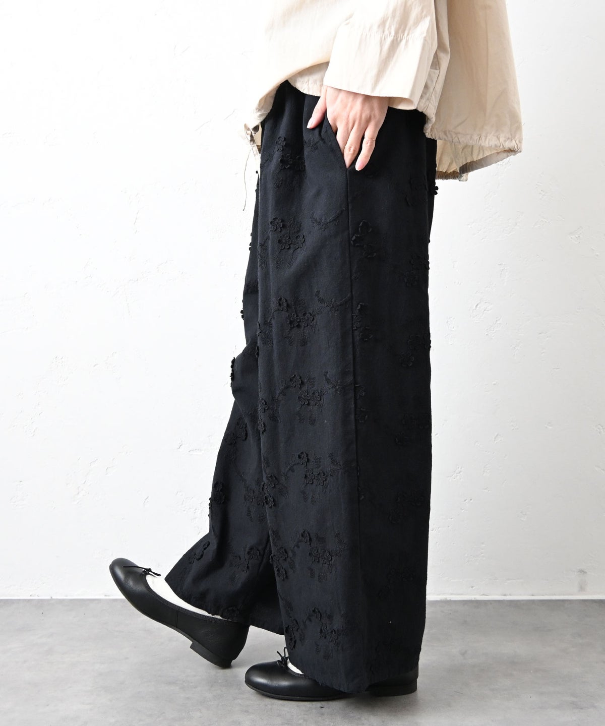 hagumu｜立体刺繍ワイドパンツ [[CPMA-5126]][C]