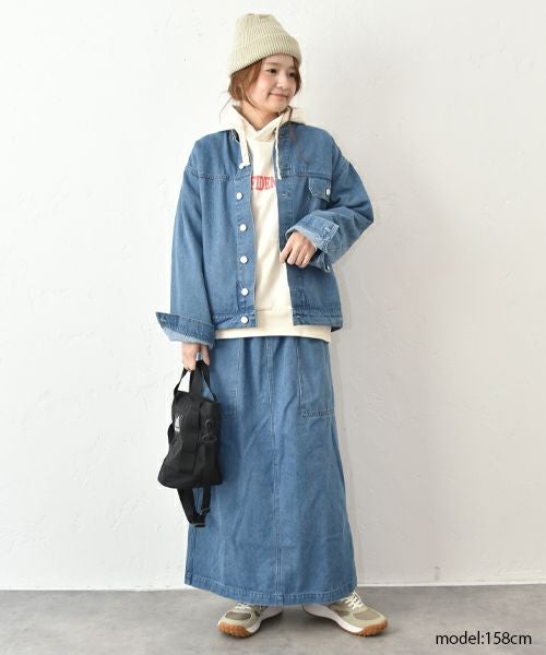 Our.｜ノーカラーデニムジャケット [[131342H]][C] | ma28 ONLINE STORE