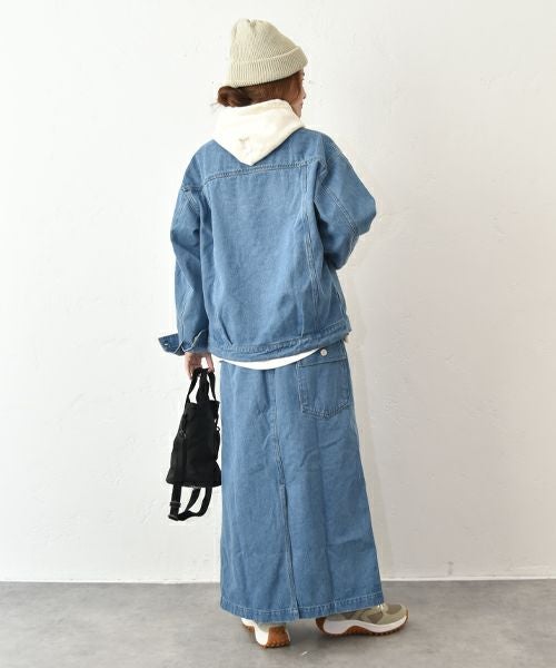 Our.｜ノーカラーデニムジャケット [[131342H]][C]