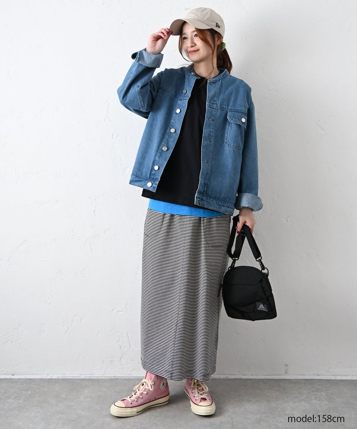 Our.｜ノーカラーデニムジャケット [[131342H]][C]