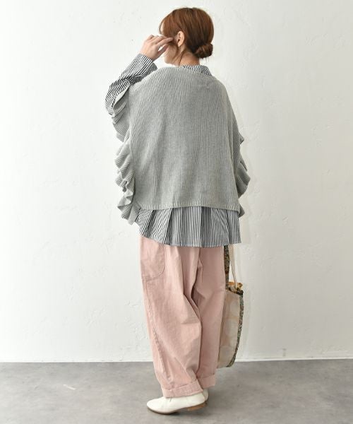 hagumu｜フリルニットポンチョ [[MT-0490]][C]