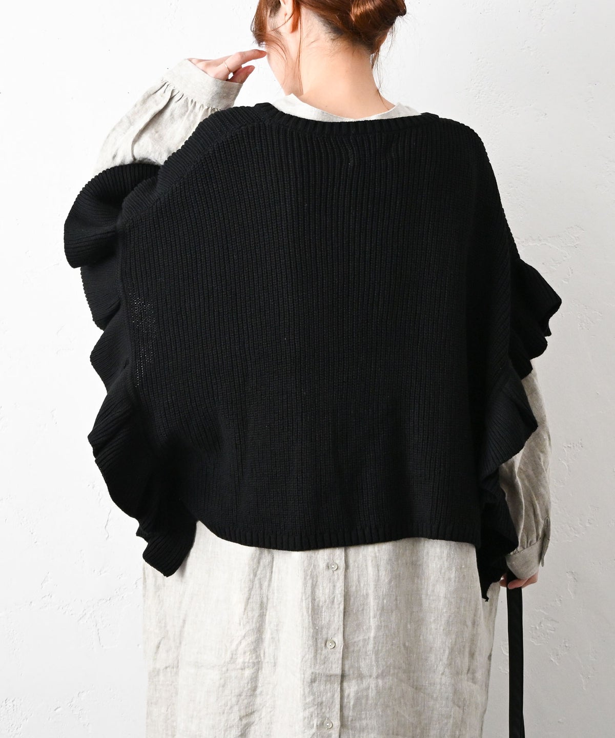 hagumu｜フリルニットポンチョ [[MT-0490]][C]