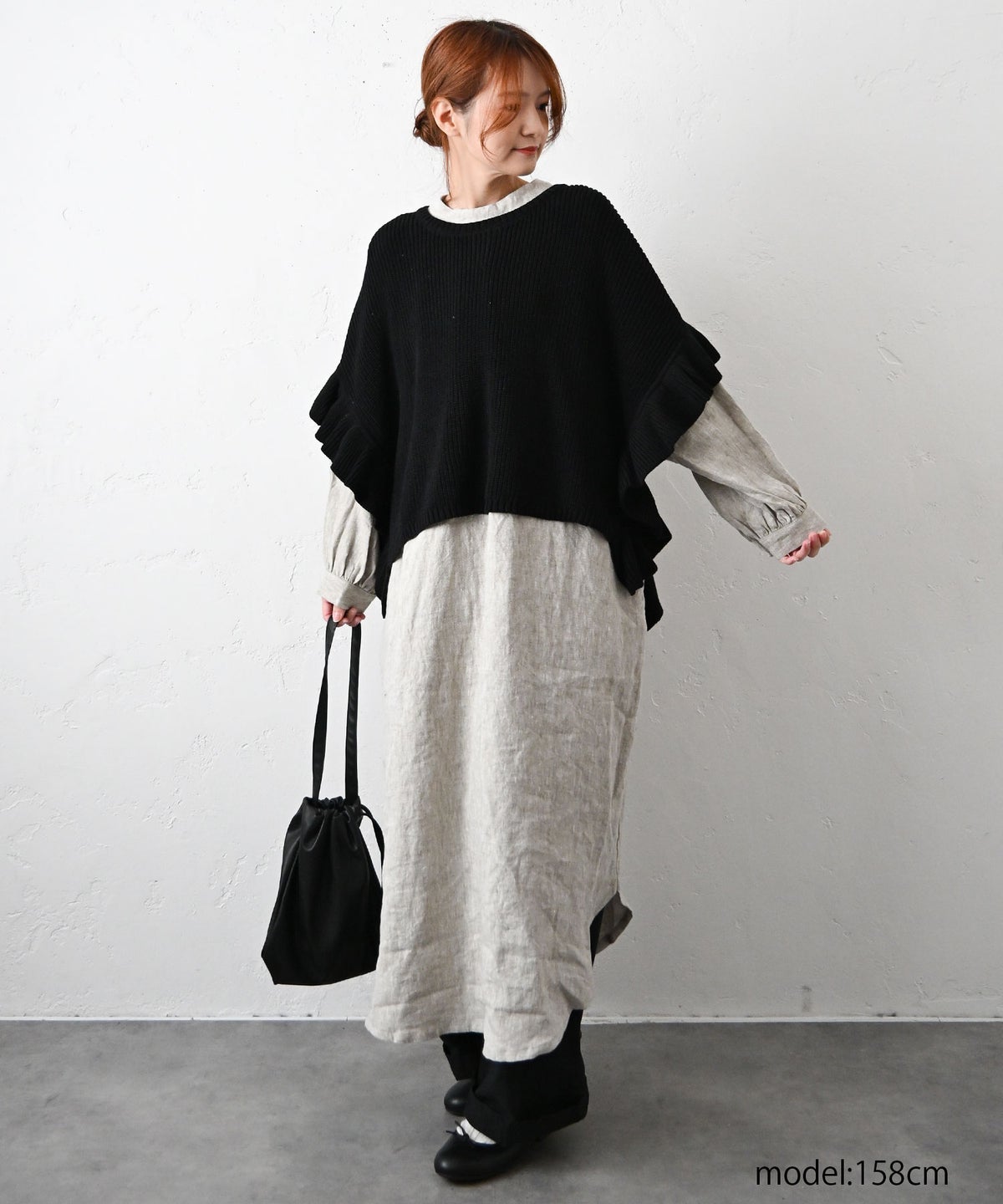 hagumu｜フリルニットポンチョ [[MT-0490]][C]