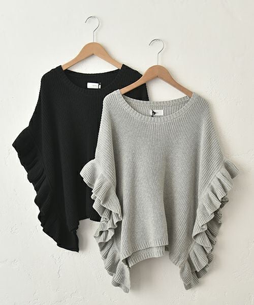 hagumu｜フリルニットポンチョ [[MT-0490]][C]