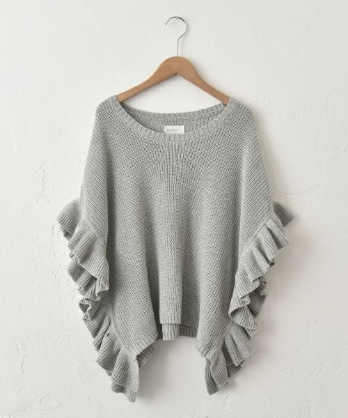 hagumu｜フリルニットポンチョ [[MT-0490]][C]
