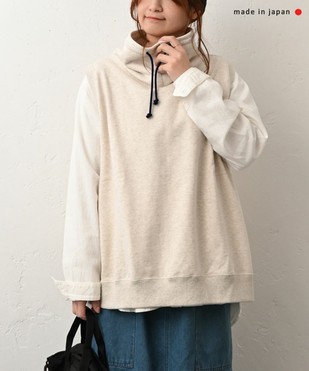 her.｜モックネックスウェットベスト [[131345H]][C]