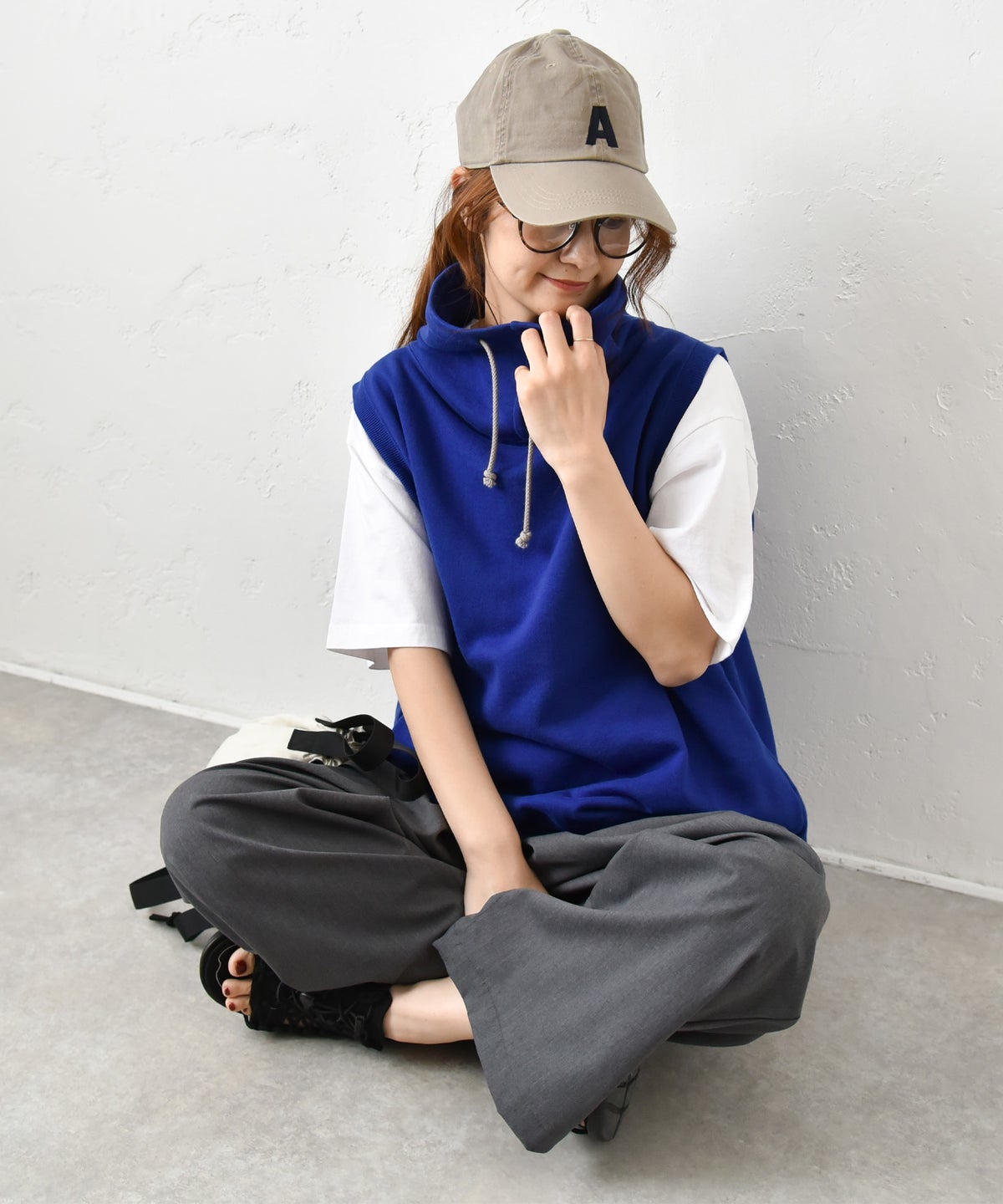 her.｜モックネックスウェットベスト [[131345H]][C]
