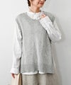 hagumu｜サイドボタン麻混ニットベスト [[MT-0496]][C]