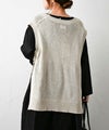 hagumu｜サイドボタン麻混ニットベスト [[MT-0496]][C]