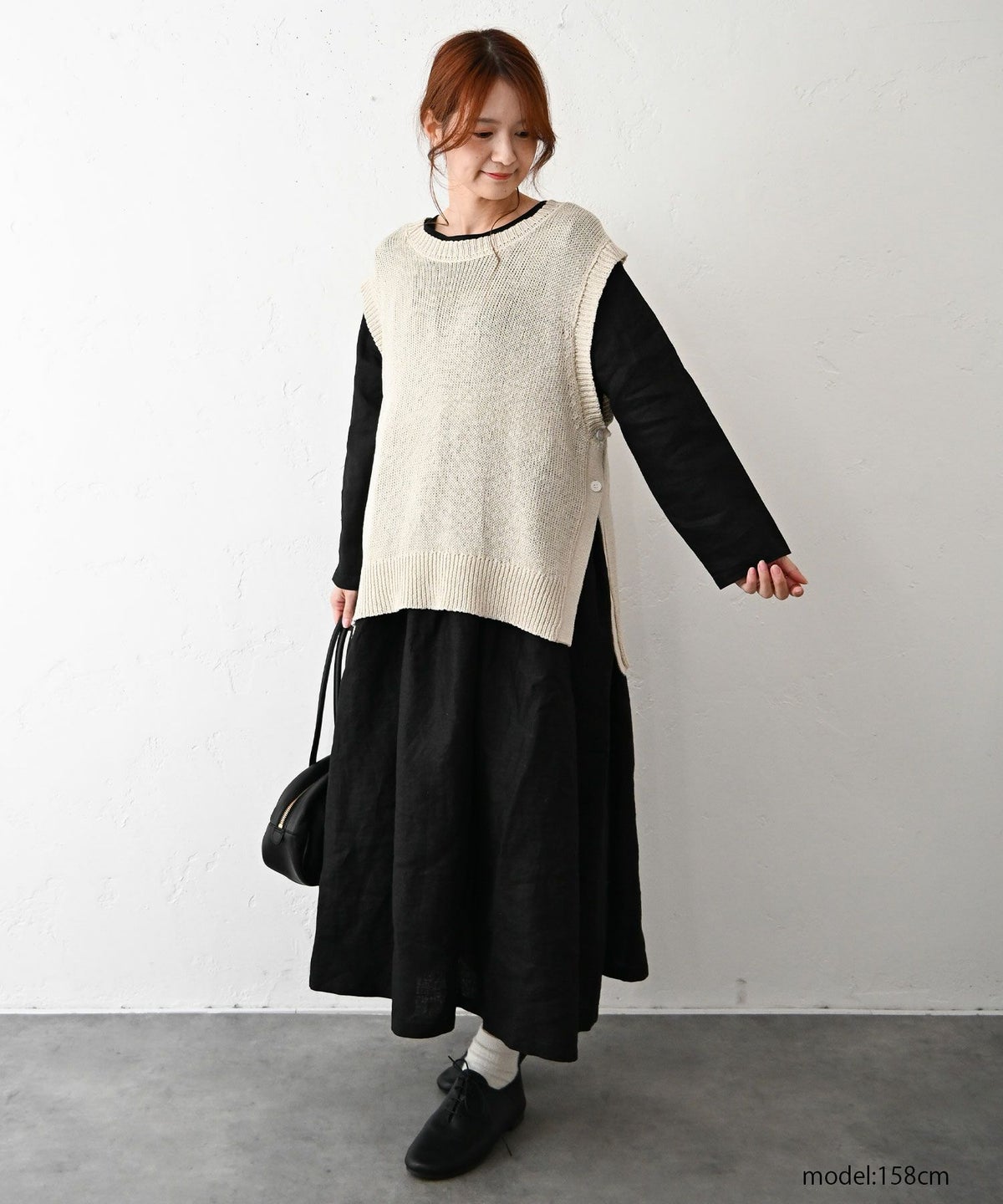 hagumu｜サイドボタン麻混ニットベスト [[MT-0496]][C]