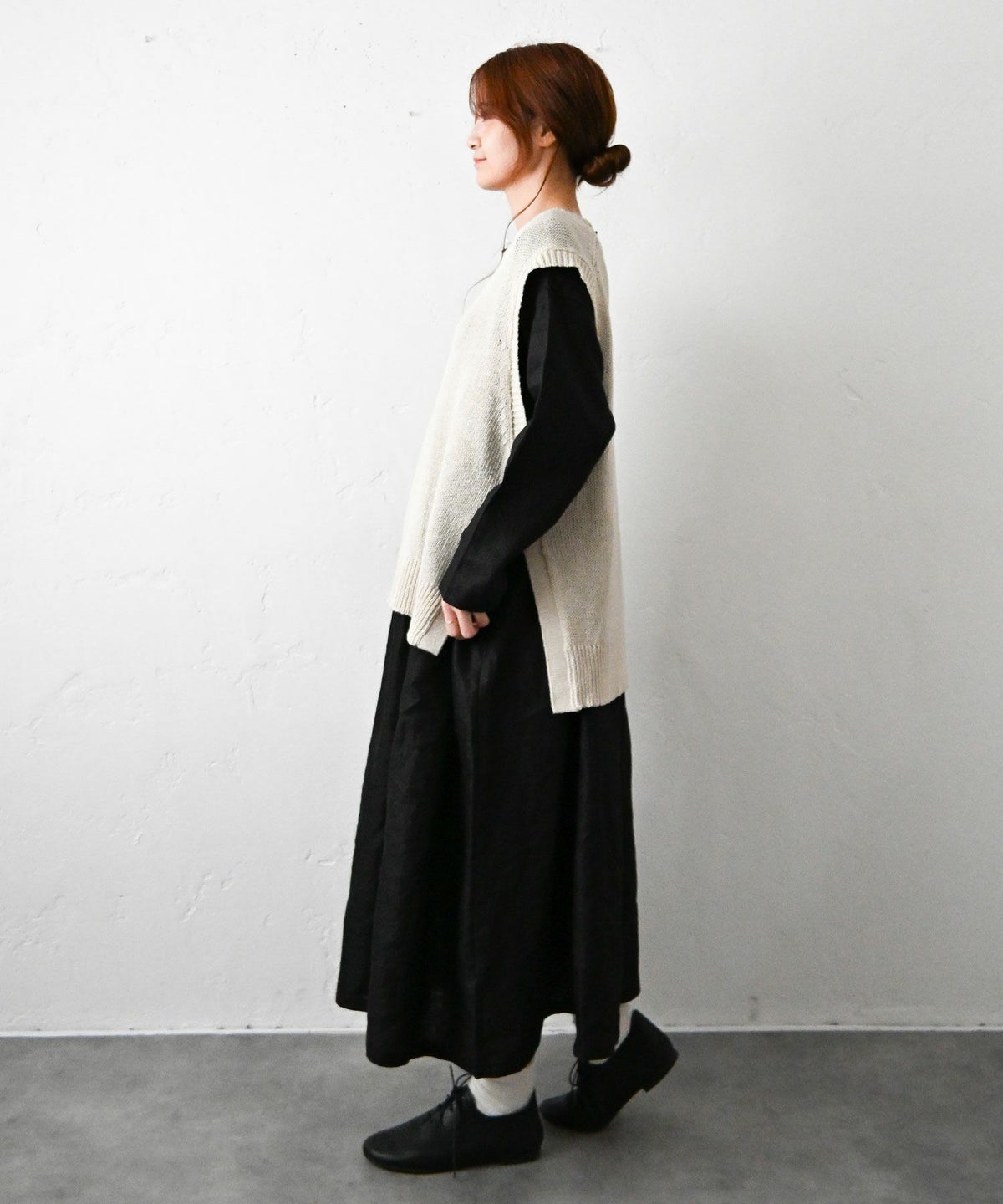 hagumu｜サイドボタン麻混ニットベスト [[MT-0496]][C]