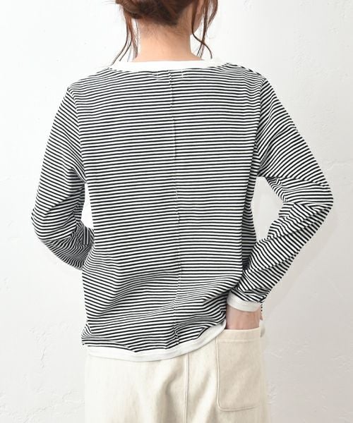 and quarter｜10分袖ボーダーカットソー [[MA-055]][C]
