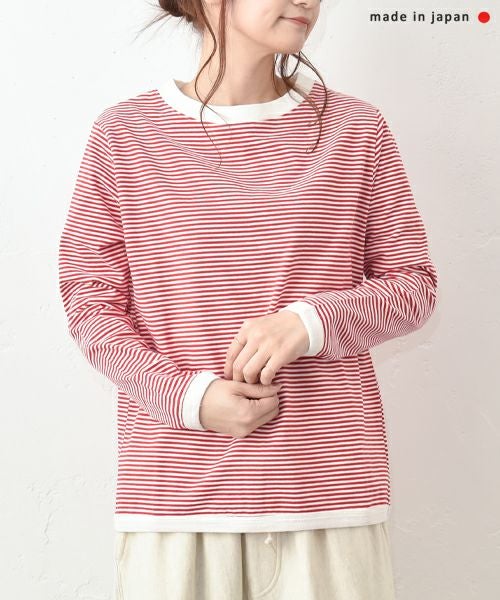 and quarter｜10分袖ボーダーカットソー [[MA-055]][C]