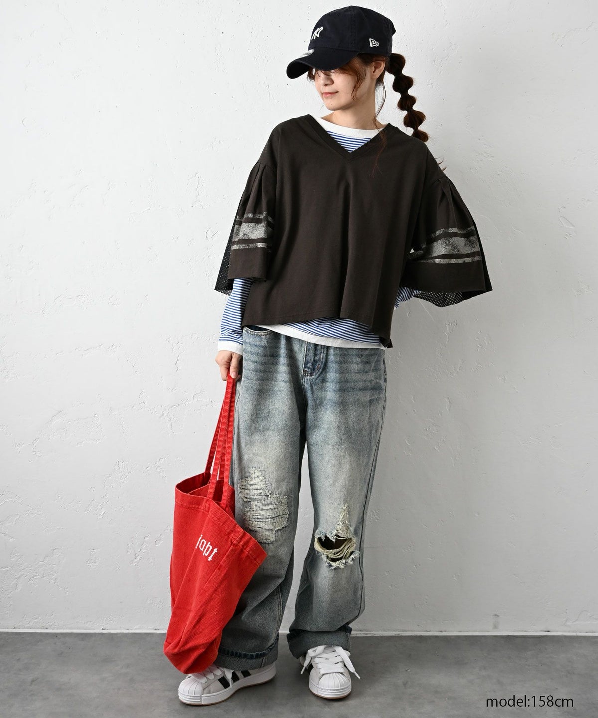 and quarter｜10分袖ボーダーカットソー [[MA-055]][C]