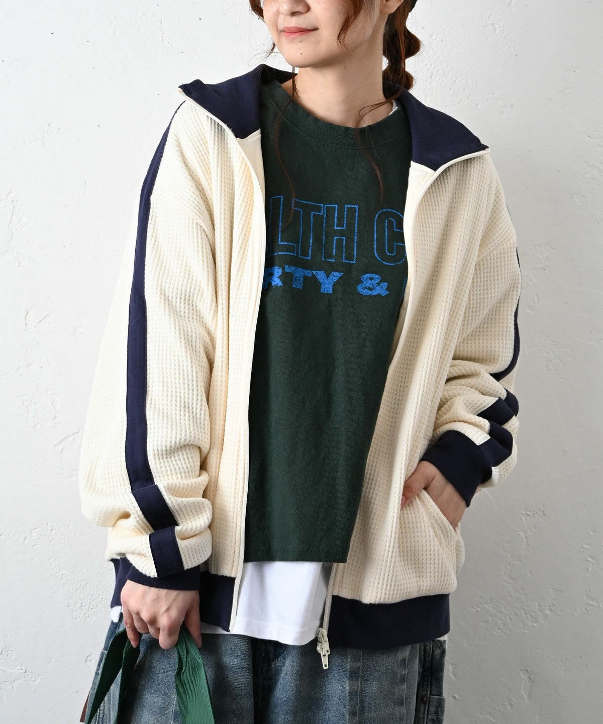 IN THE MARKET｜ワッフル素材ジップアップジャケット [[C-2503]][C]