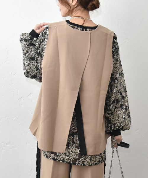 TRANOI.｜バックスリットキーネックジレ [[214R228]][C]