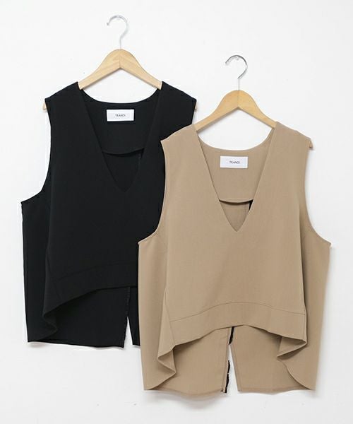  TRANOI.｜バックスリットキーネックジレ [[214R228]][C]