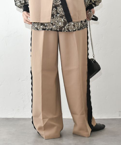 TRANOI.｜サイドプリーツワイドパンツ [[214R514]][C]