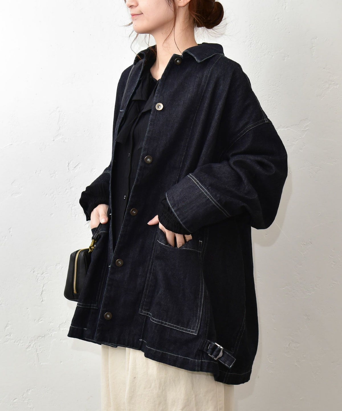 mizuiro ind｜wide denim coverall [[1-270039OW]][C]