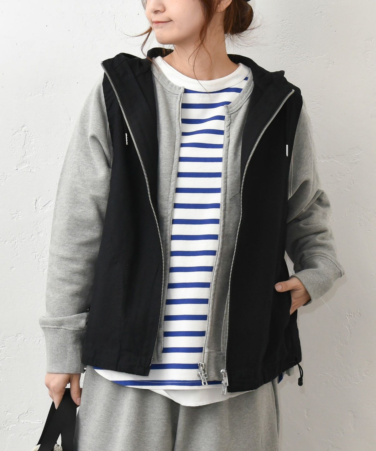 美品 BrokenBase ネイビー ジップアップベスト BROKEN BASE 