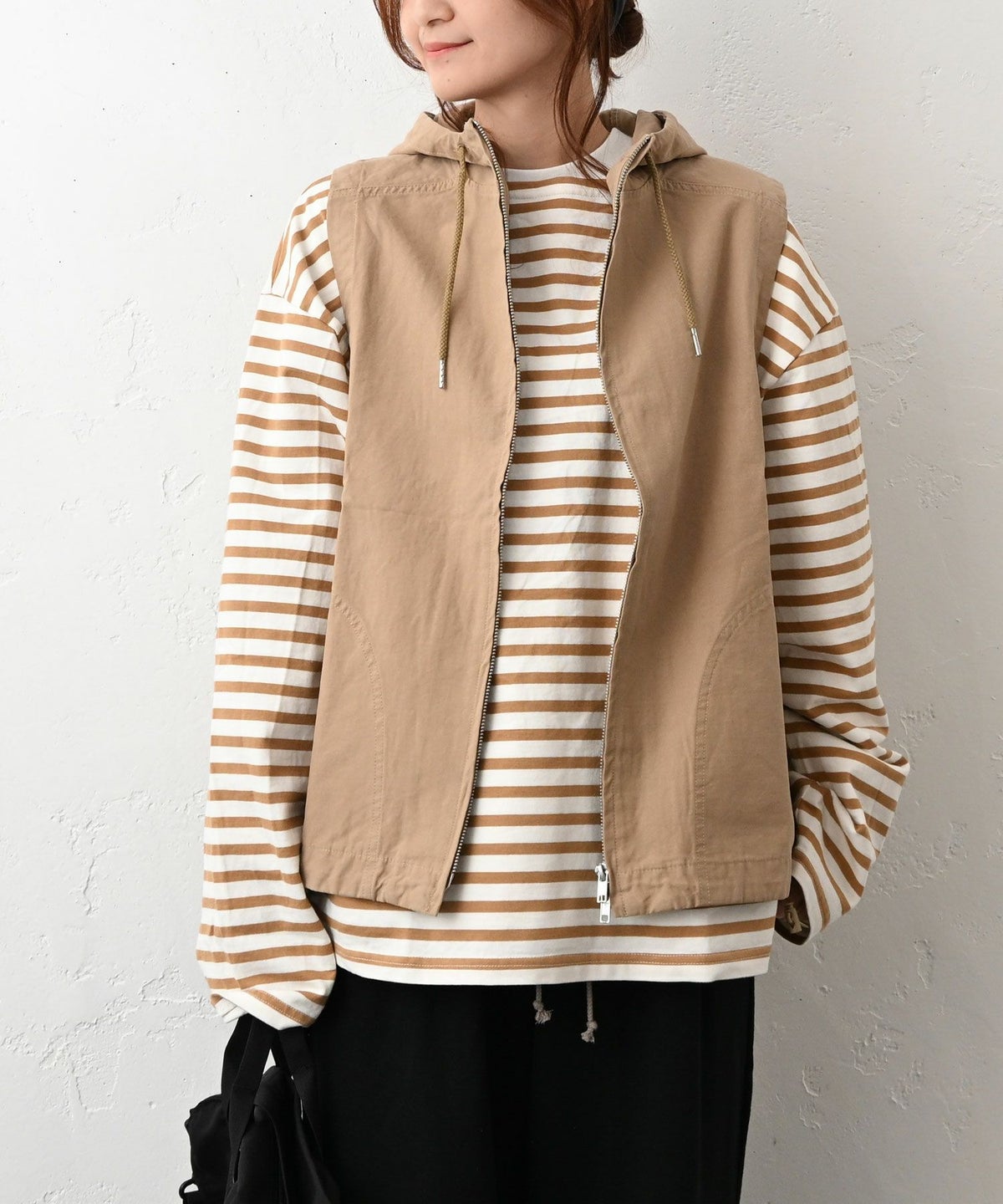 Our.｜フーディージップアップベスト [[131372H]][C]