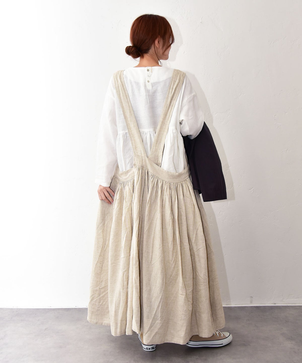 hagumu｜リネン混エプロンワンピース [[hag-179]][C]