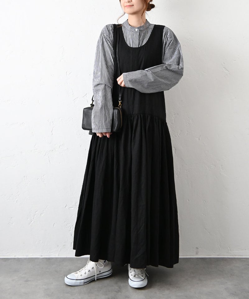 hagumu｜リネン混エプロンワンピース [[hag-179]][C]