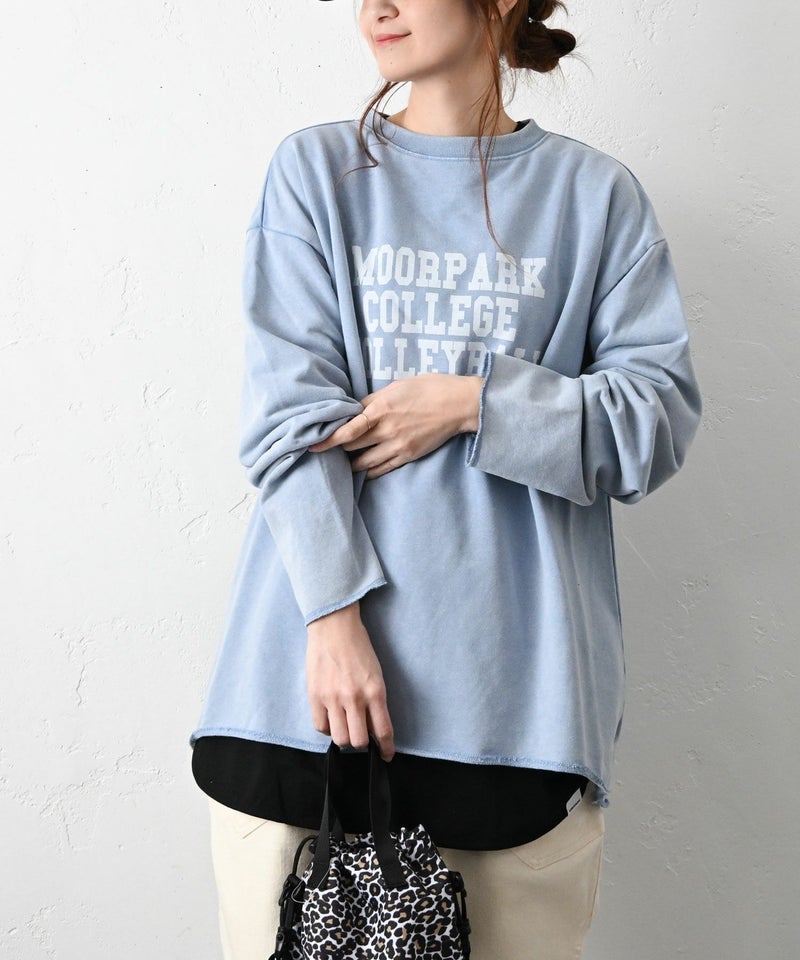 IN THE MARKET｜ピグメントカレッジロゴミニ裏毛ロンT [[C-2512]][C]