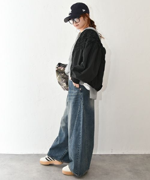 HUMS｜シャーリングデザインブルゾン [[410162]][C]