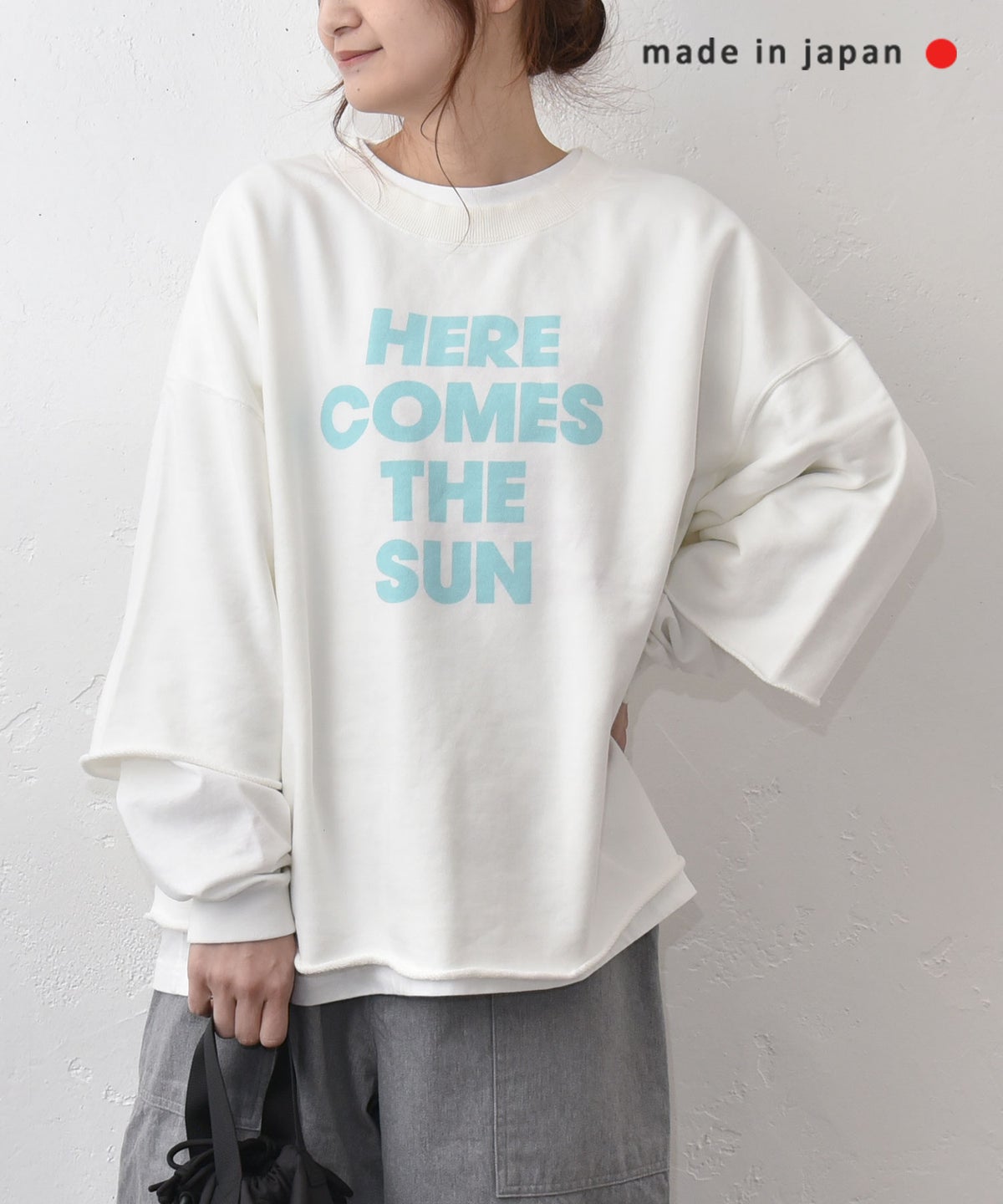 her.｜ロゴプリント7分袖カットソー [[HCTS-COCS]][C]