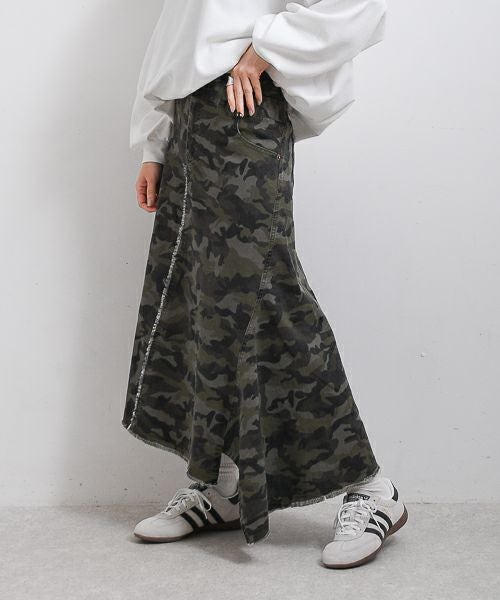 ＜MARGAUX VINTAGE＞ カモフラージュギャザースカート MARGAUX VINTAGE＞ カモフラージュギャザースカート | s.cute