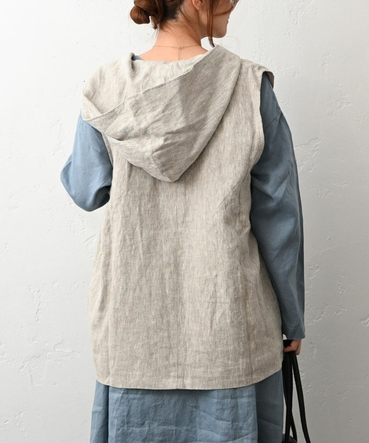 08Mab｜リネンフード付前開きベスト [[CF-1025HF1308]][C]