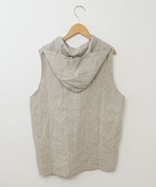 08Mab｜リネンフード付前開きベスト [[CF-1025HF1308]][C]