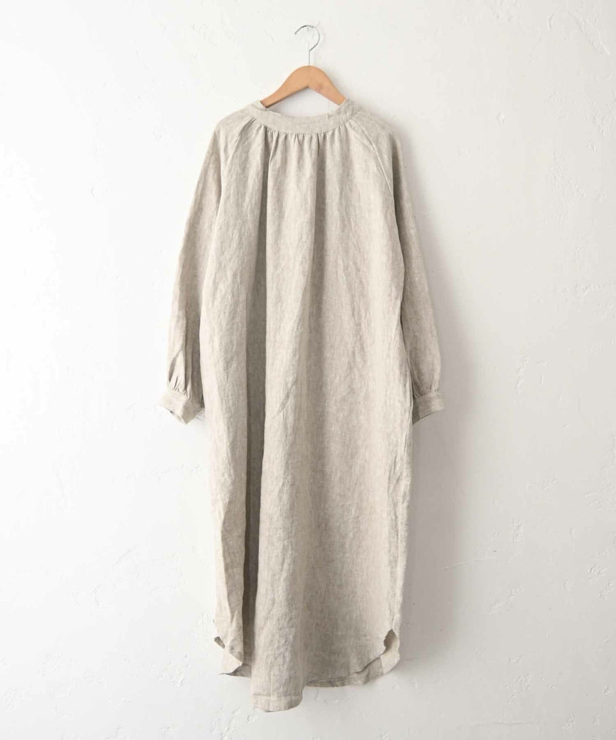 8Mab｜リネンボリュームスリーブ前開きワンピース [[CF-1025HF1300]][C]