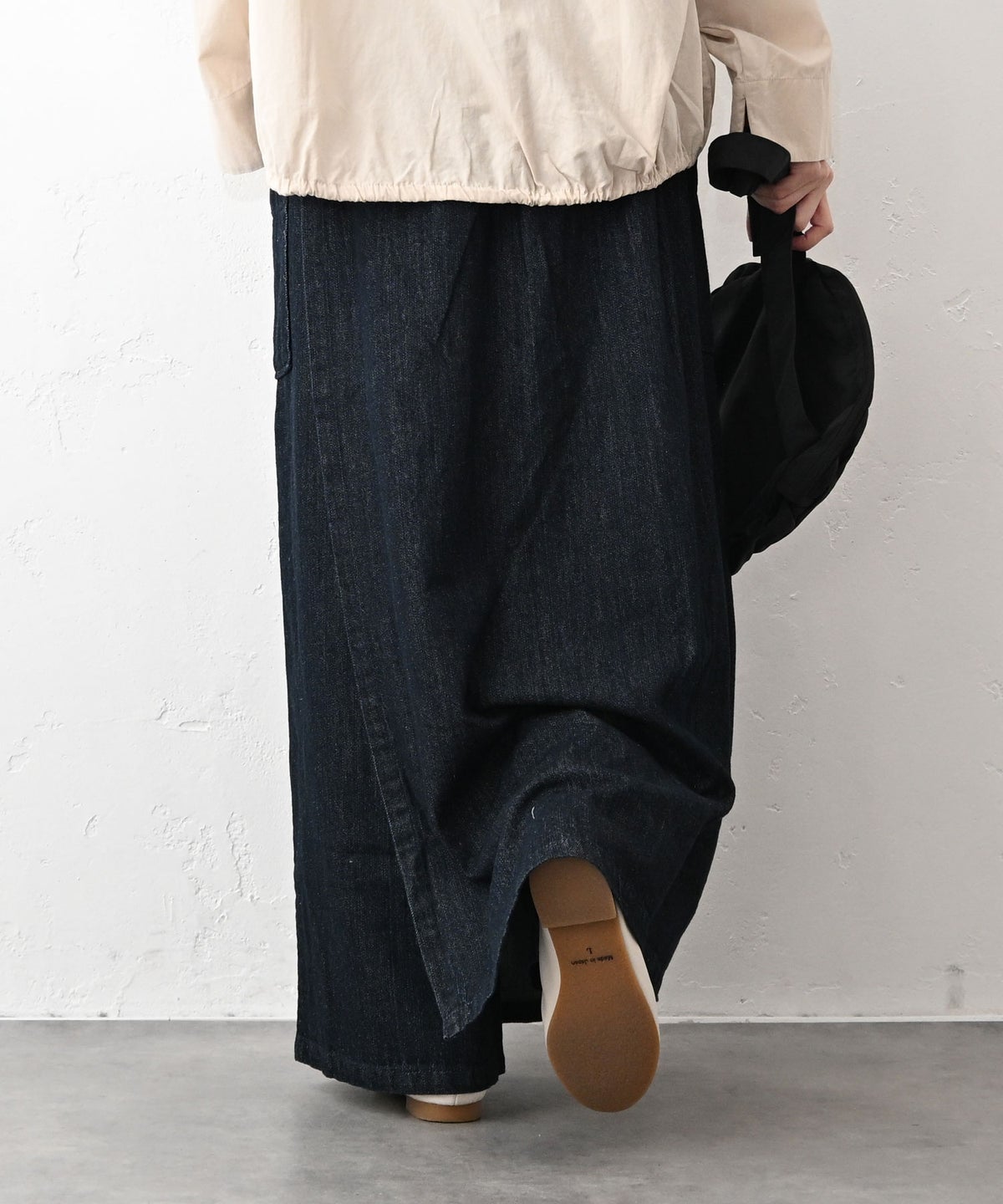 08Mab｜リネンコットンデニムスカート風パンツ [[CF-1224HF1101]][C]