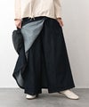08Mab｜リネンコットンデニムスカート風パンツ [[CF-1224HF1101]][C]