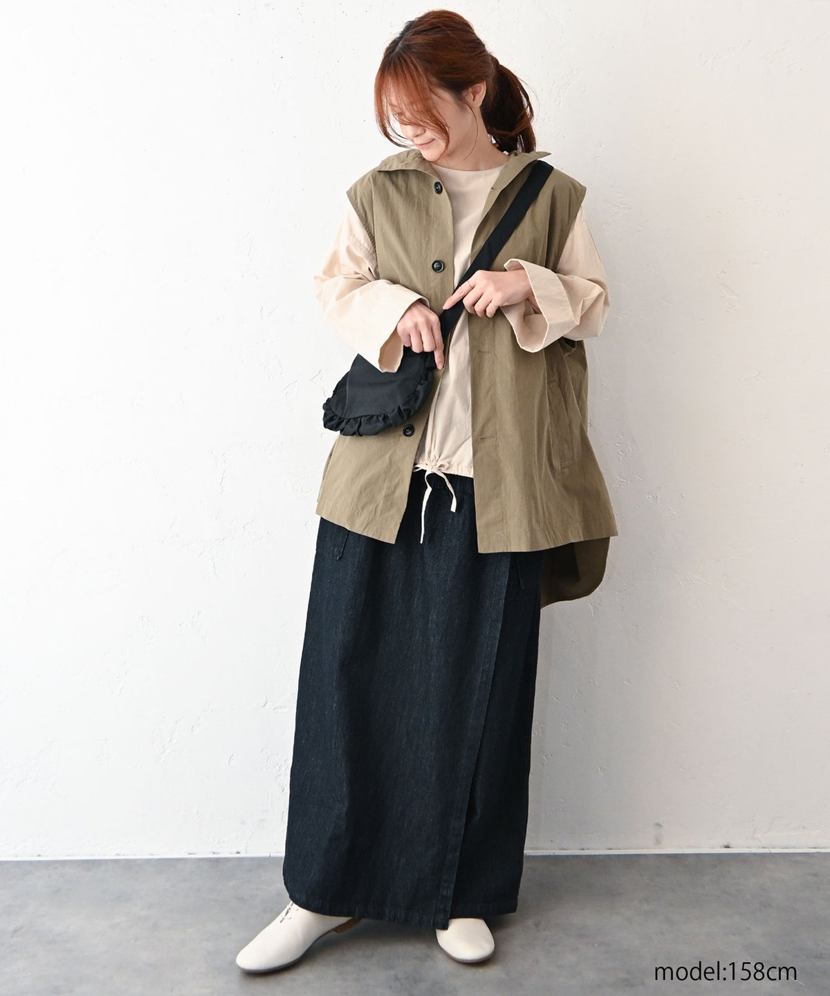 08Mab｜リネンコットンデニムスカート風パンツ [[CF-1224HF1101]][C]