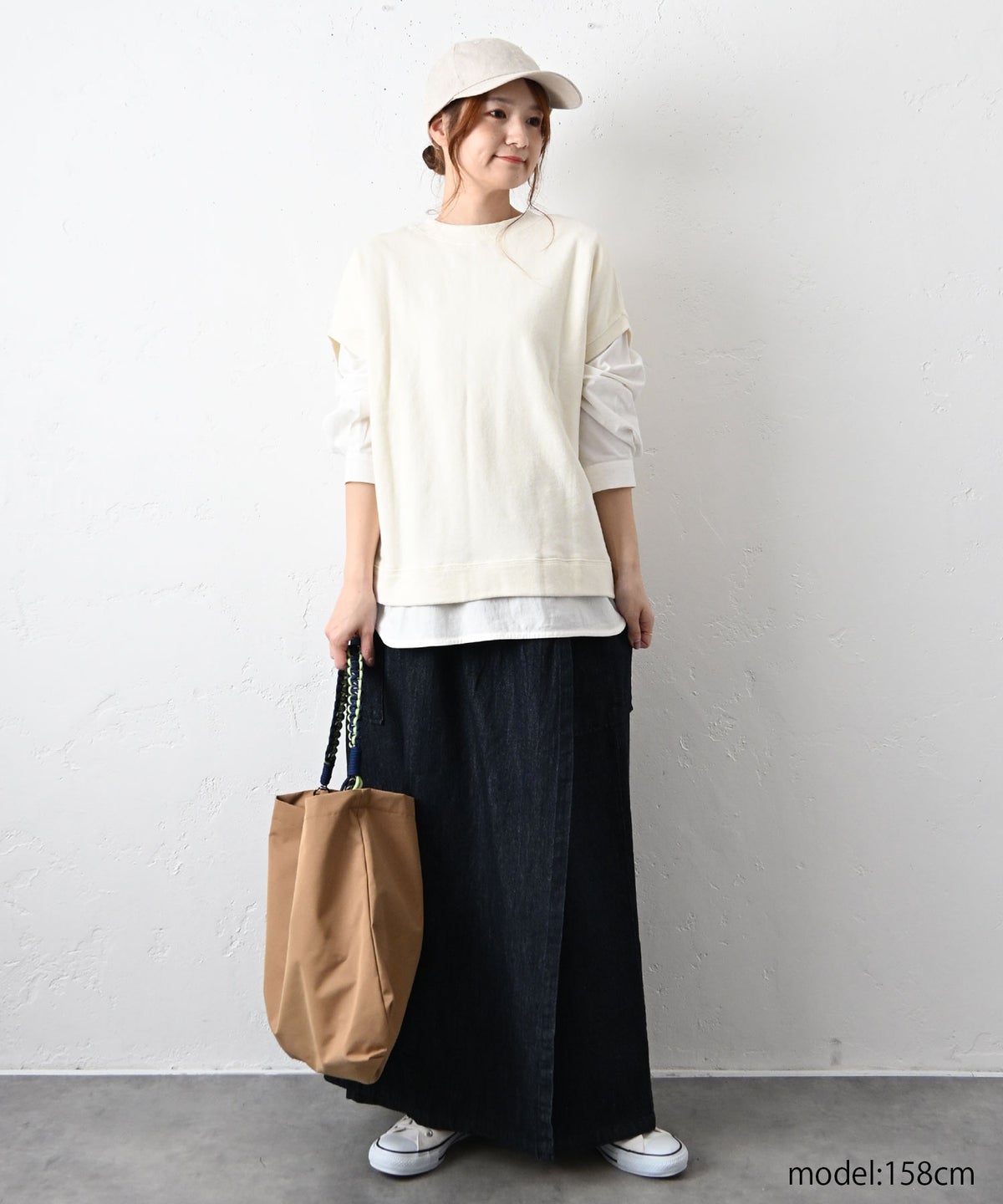 08Mab｜リネンコットンデニムスカート風パンツ [[CF-1224HF1101]][C]