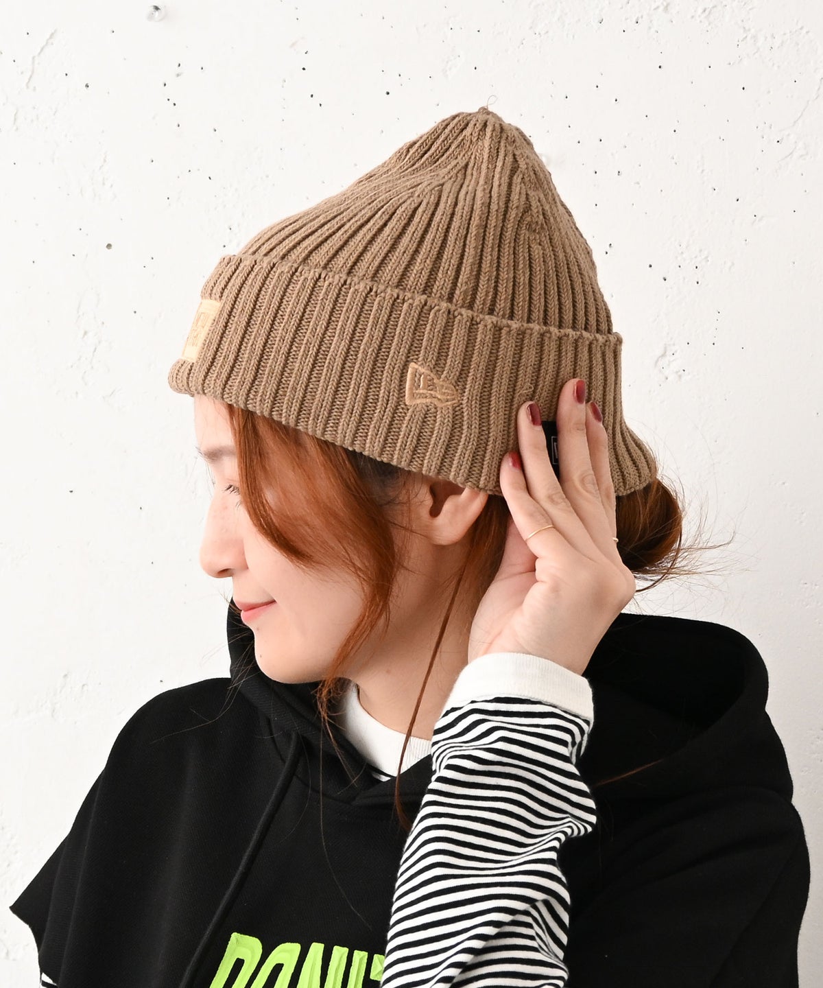 NEW ERA｜OD CUFF KNIT WG COOLMAX BOXLOGO KHA [[14774303]][C]