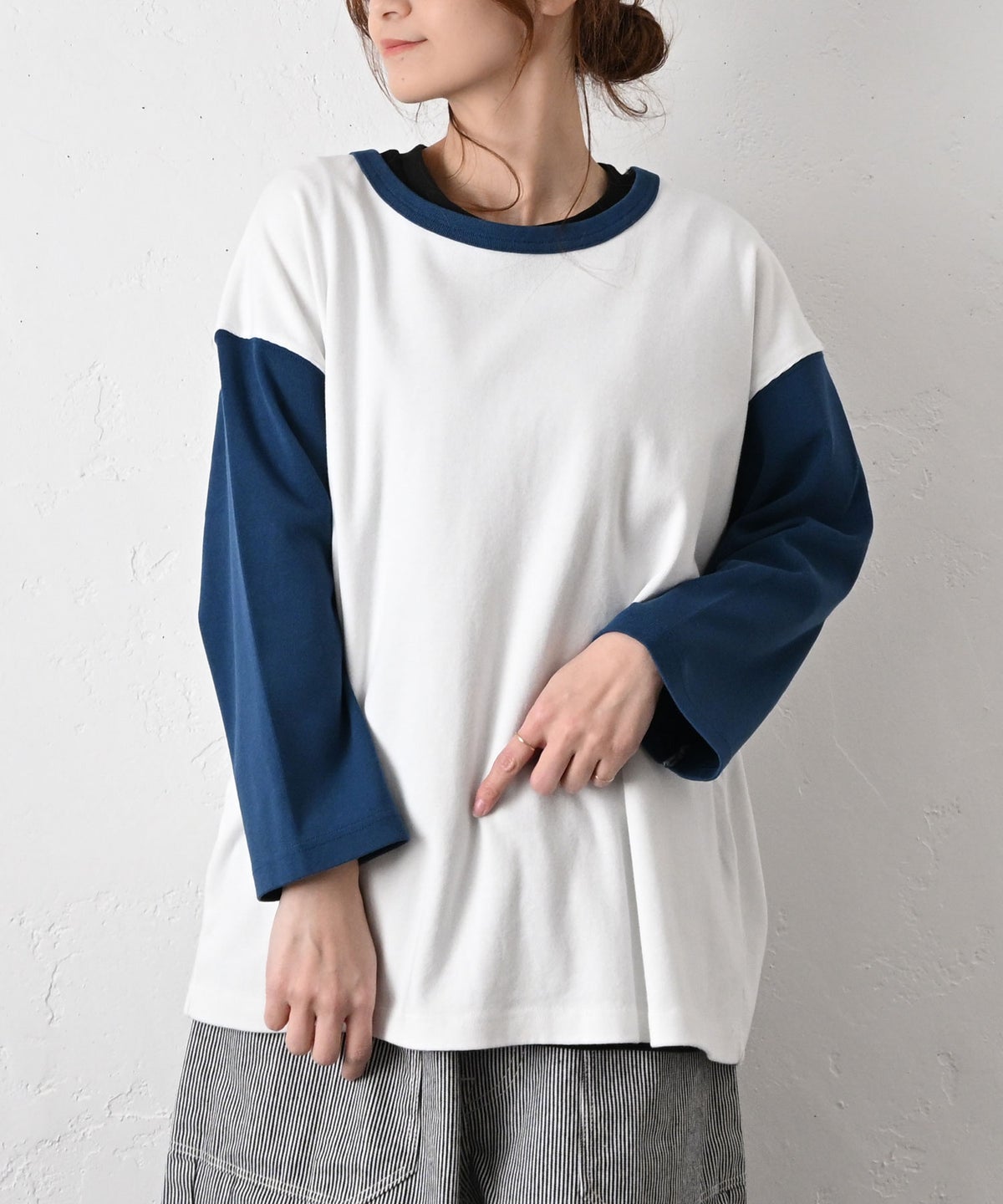 Gives a sense of fullment｜ベースボールカットソー [[661021]][C]