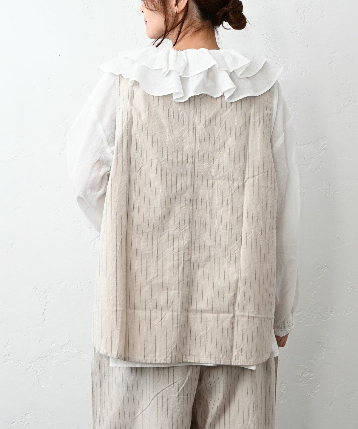 NARU｜ストライプラウンドベスト [[670837]][C]