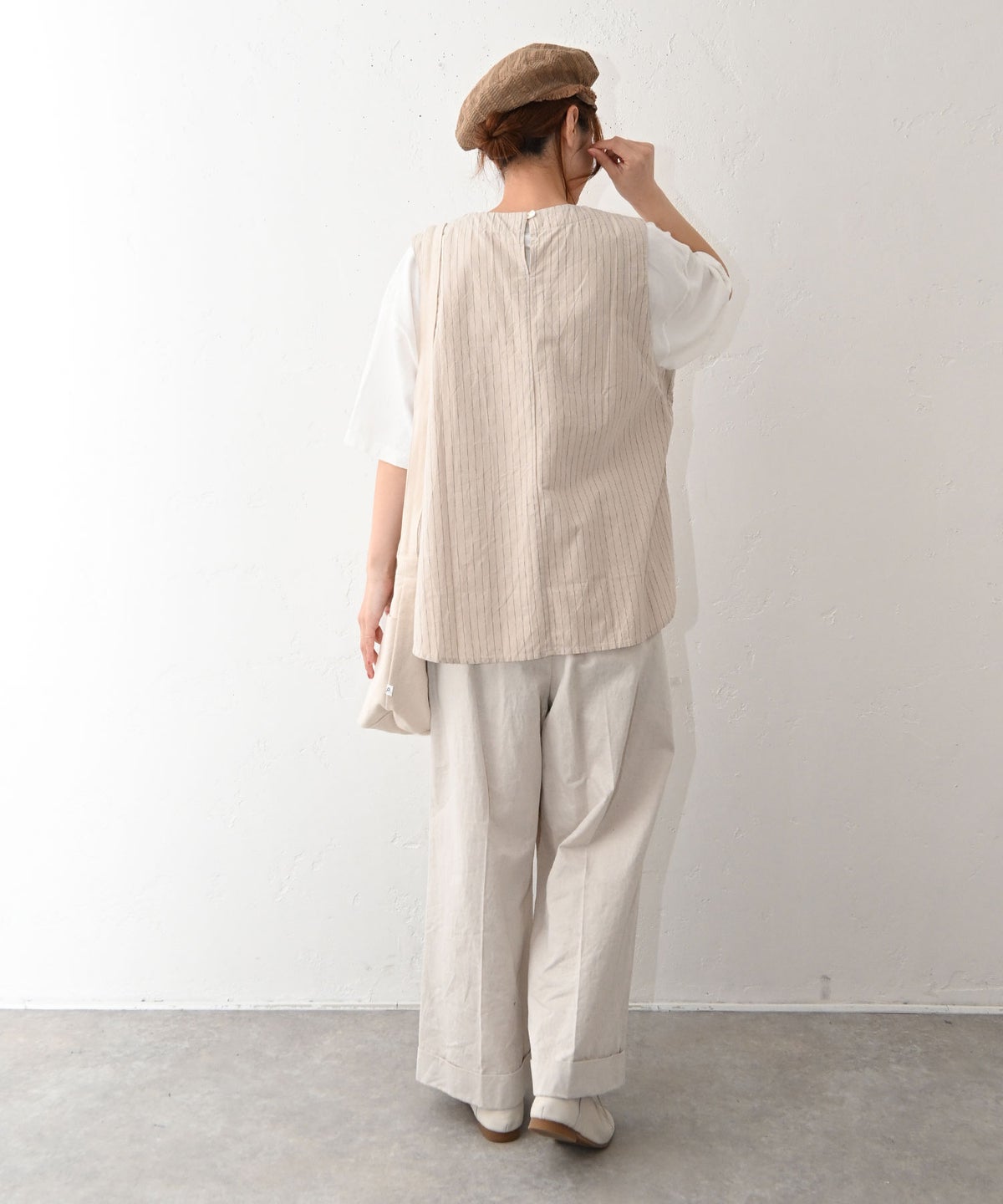 NARU｜ストライプラウンドベスト [[670837]][C]