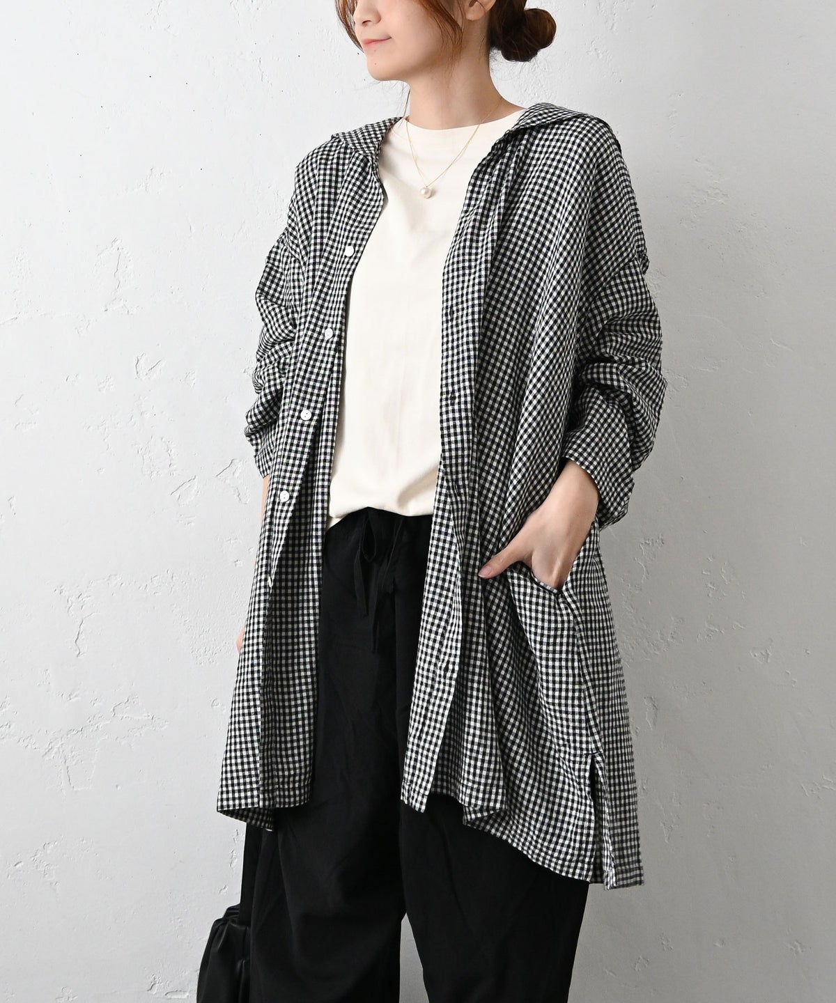HEAVENLY｜Linen Rayon Sailorcollar Shirt Tunic [[2612052]][C]HEAVENLY｜Linen Rayon Sailorcollar Shirt Tunic [[2612052]][C]