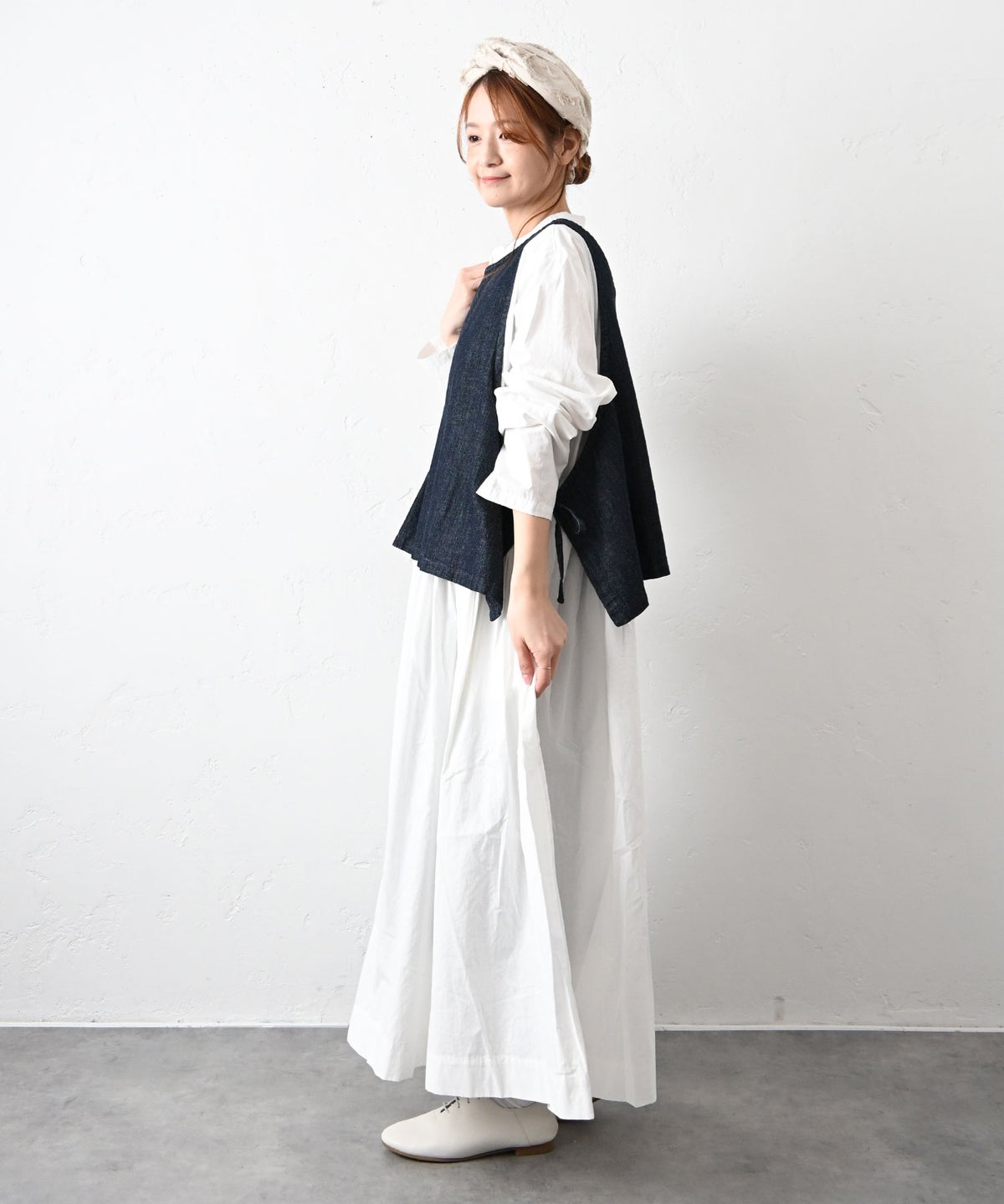 ista-ire｜綿麻サイドリボン2wayベスト [[3600-6000]][C]