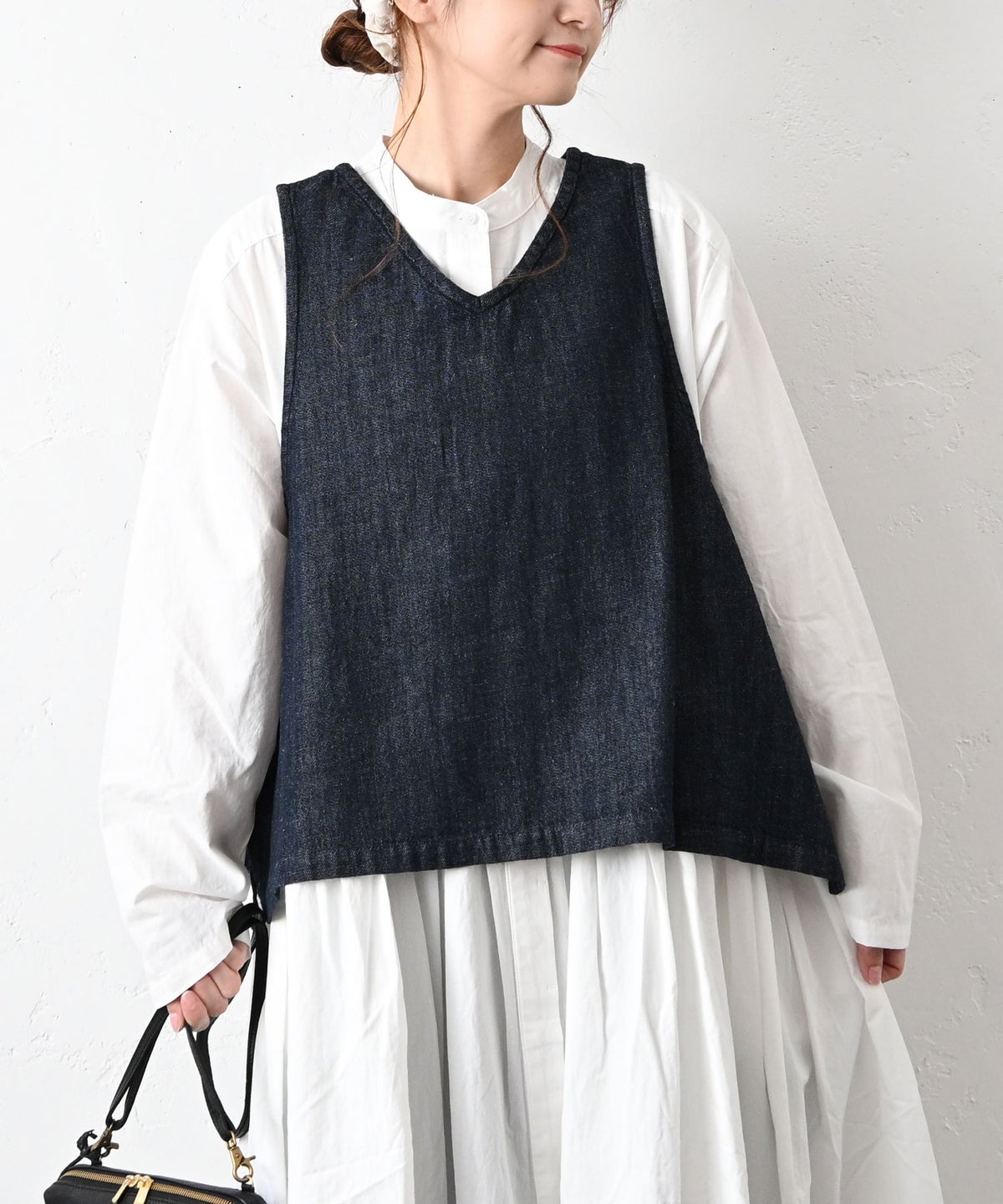 ista-ire｜綿麻サイドリボン2wayベスト [[3600-6000]][C]