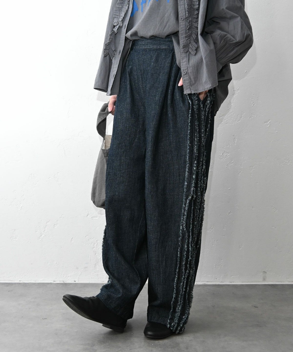 ista-ire｜綿麻サイドテープストレートパンツ [[7600-6020]][C]