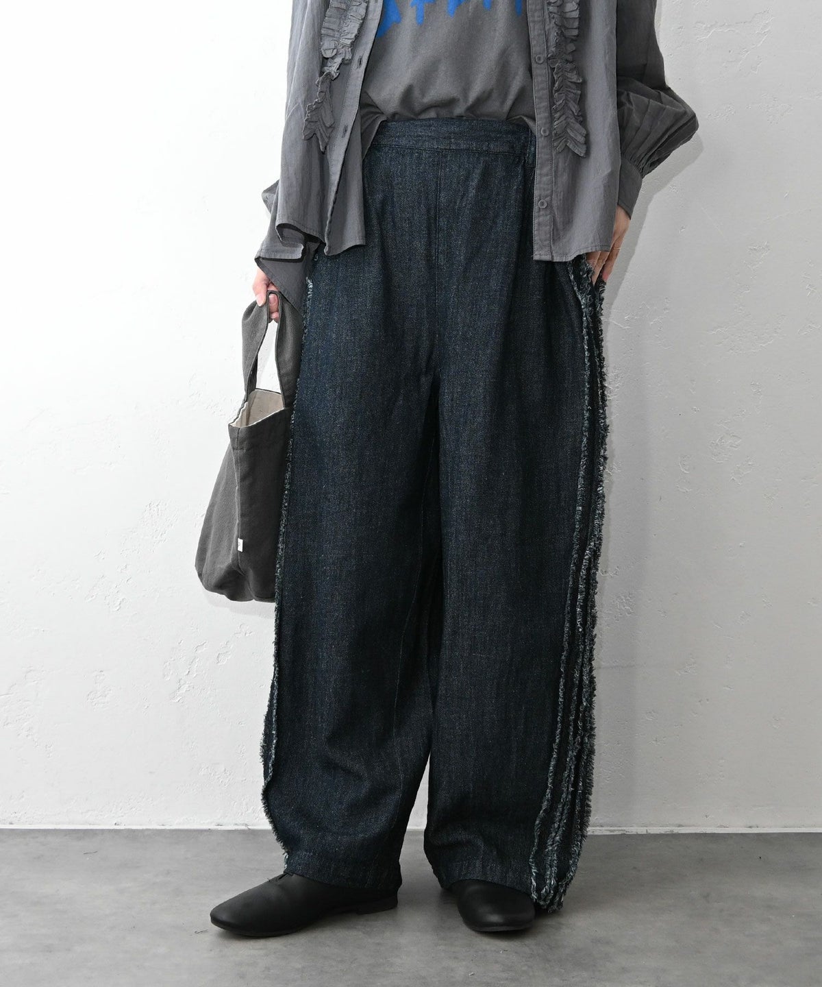 ista-ire｜綿麻サイドテープストレートパンツ [[7600-6020]][C]