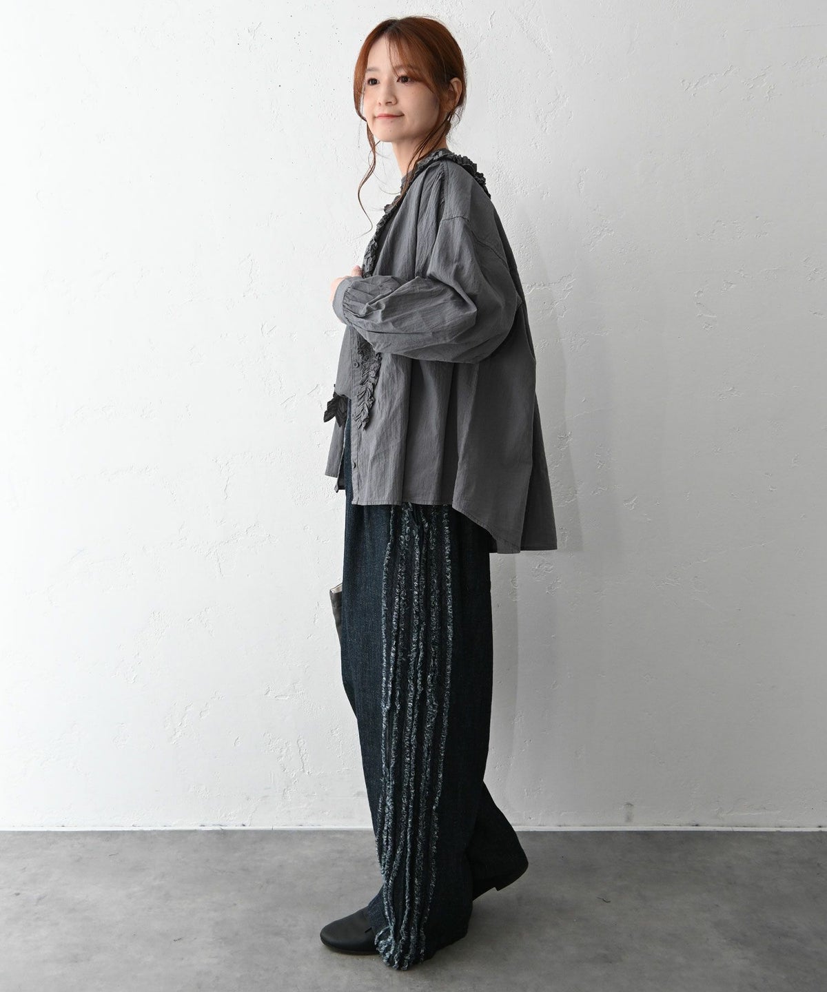 ista-ire｜綿麻サイドテープストレートパンツ [[7600-6020]][C]